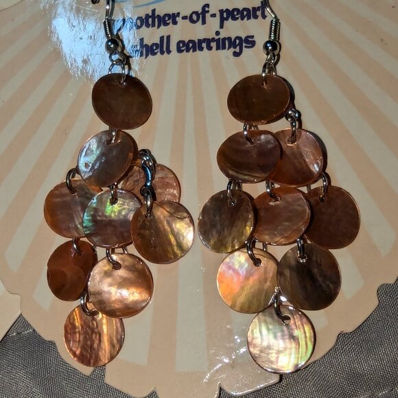 SK Neptunes Treasures Mother of Pearl Shell Necklace & Earrings Set  6622 - Picture 3 of 4